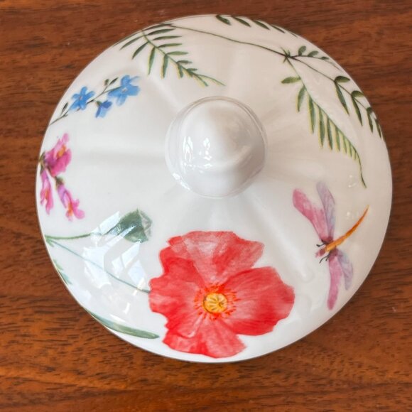 Kent Pottery Porcelain Teapot Floral Dragonflies Poppies Cottagecore SMALL FLAW - Picture 12 of 17